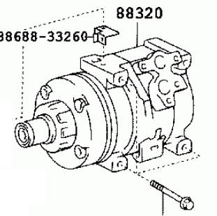 Toyota Corolla sed ZZE122/ZZE13-/ZZE12- 2003- Compressor Assy Cooler 88320-02120