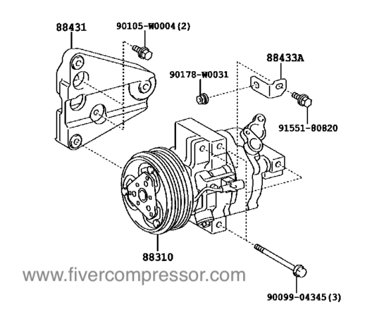 Compresseur de climatisation pour véhicule88310-0H010, 883100H010 AYGO 