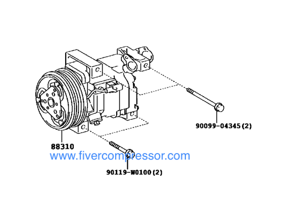 Toyota AC Compressor Assy 88310-0H020  883100H020 AYGO 
