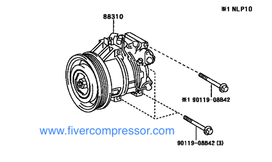 A/C Compressor for vehicle88310-0D140, 883100D140;88310-0D141, 883100D141;88310-0D201, 883100D201;88310-0D202, 883100D202YARIS/ ECHO/ VIOS/ LIMO 