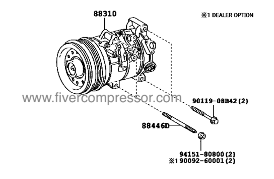 Toyota AC Compressor Assy 88310-1A800, 883101A800      AURIS/ COROLLA     COROLLA     URBAN CRUISER