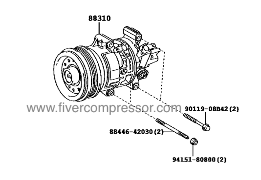 Compressor Assembly with WP88310-02460, 8831002460COROLLA