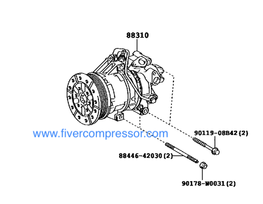 Toyota AC Compressor Assy 88310-02390, 8831002390 AURIS/ COROLLA 