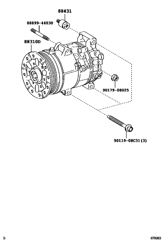 Auto AC Compressor Assy 88310-53060, 8831053060 LEXUS IS 
