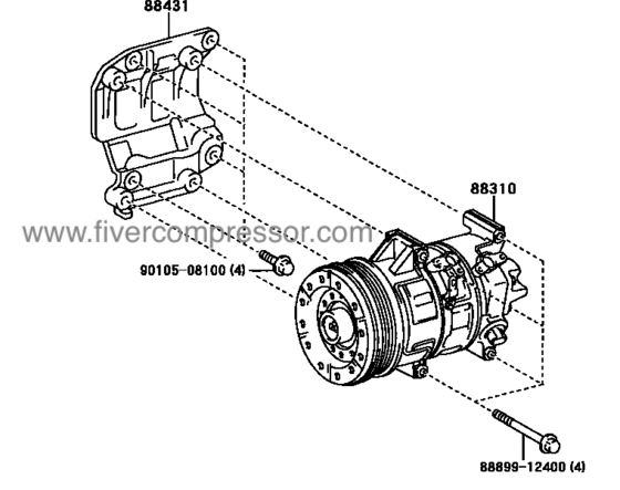 Compressor Assembly with WP 88310-05110, 8831005110 AVENSIS 