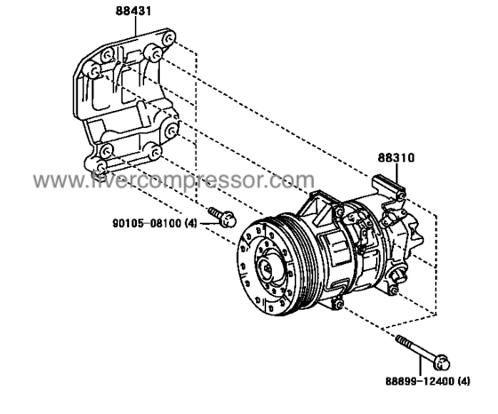 Compresseur de climatisation pour véhicule 88310-05101, 8831005101AVENSIS 