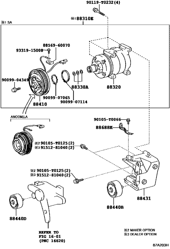 Compresseur de climatisation pour véhicule 88310-0K110, 883100K110 HILUX/4RUNNER TRUCK 