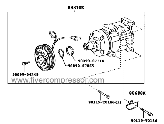 A/C Compressor88310-0K450, 883100K450;88310-0K453, 883100K453;88310-0K451, 883100K451HILUX/4RUNNER TRUCK 