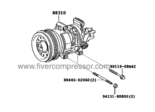 A/C Compressor for vehicle 88310-02671, 8831002671COROLLA ALTIS 