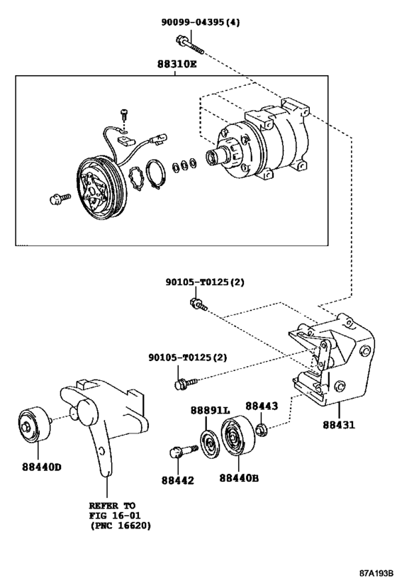 Compressor Assembly with WP 88310-0K311, 883100K311INNOVA/ KIJANG/ REVO/ UNSER/ ZACE 