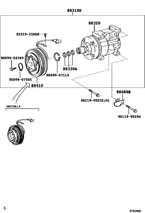 A/C Compressor 88310-0K452, 883100K452；88310-0K453, 883100K453 HILUX/4RUNNER TRUCK 