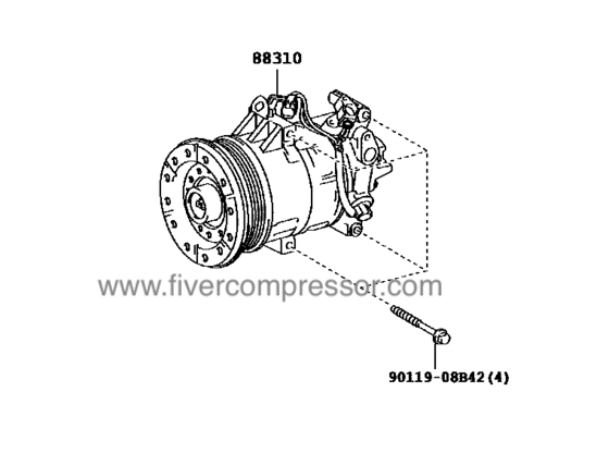 Compressor Assembly with WP 88310-52492, 8831052492；88310-52494, 8831052494 YARIS/ ECHO/ VIOS/ LIMO 