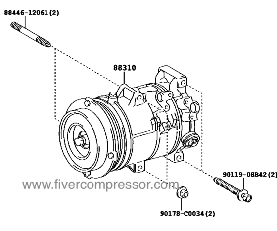 Compresor de aire acondionado 88310-0R030, 883100R030RAV4/VANGUARD 