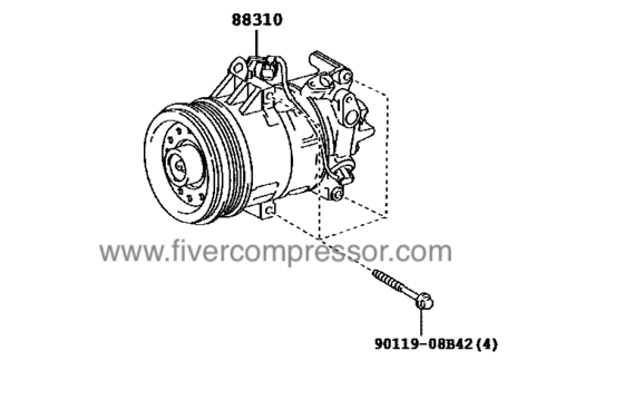 Compresseur de climatisation pour véhicule 88310-02570, 8831002570 COROLLA  ALTIS 