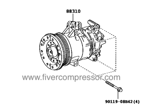 Toyota AC Compressor Assy 88310-0D241, 883100D241YARIS/ ECHO/ VIOS/ LIMO 