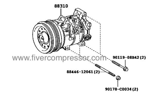 Auto AC Compressor Assy 88310-0D310, 883100D310 YARIS/ ECHO/ VIOS/ LIMO 