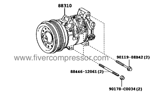 Compressor Assembly with W P88310-02500, 8831002500   COROLLA     VIOS