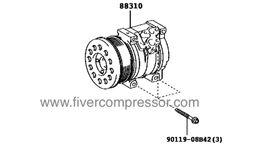 Compresor de aire acondionado 88310-02580, 8831002580 COROLLA ALTIS 