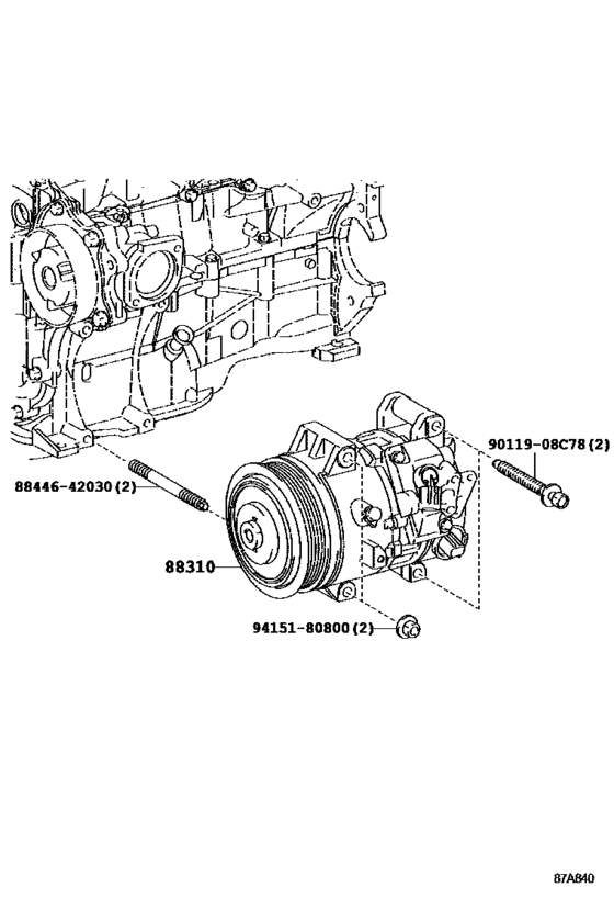 Compresseur de climatisation pour véhicule88310-68030, 8831068030；                    88310-68032, 8831068032；88310-68031, 8831068031 WISH 