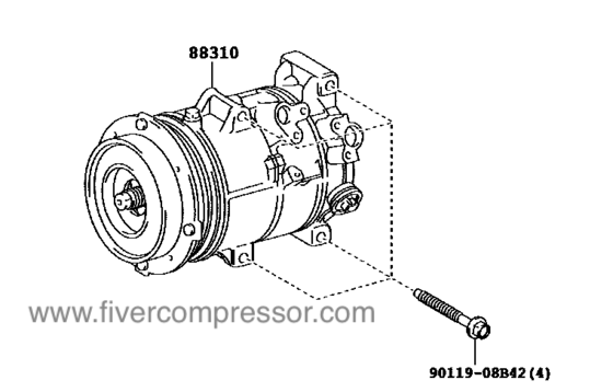 Compressor Assembly with W P88310-06280, 8831006280CAMRY/ VISTA/ AURION 