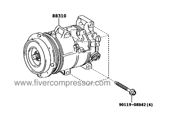 A/C Compressor for vehicle 88310-06310, 8831006310CAMRY/ VISTA/ AURION 