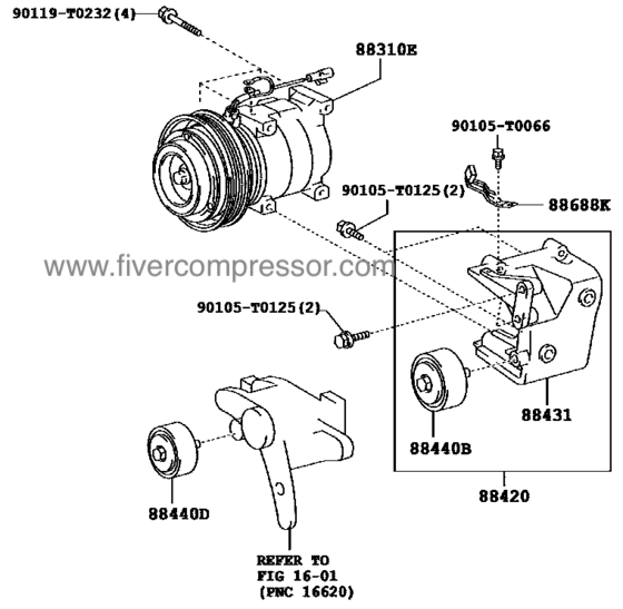 oyota AC Compressor Assy 88310-0K230, 883100K230；88310-0K232, 883100K232 FORTUNER 