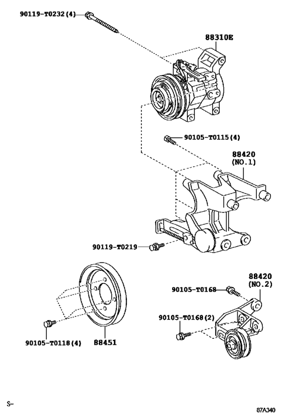 Compresseur de climatisation pour véhicule 88310-0K270, 883100K270；88310-0K271, 883100K271 FORTUNER 