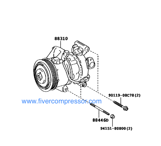 A/C Compressor 88310-1A840, 883101A840； 88310-1A841, 883101A841   AURIS/ COROLLA    COROLLA AXIO/ FIELDER