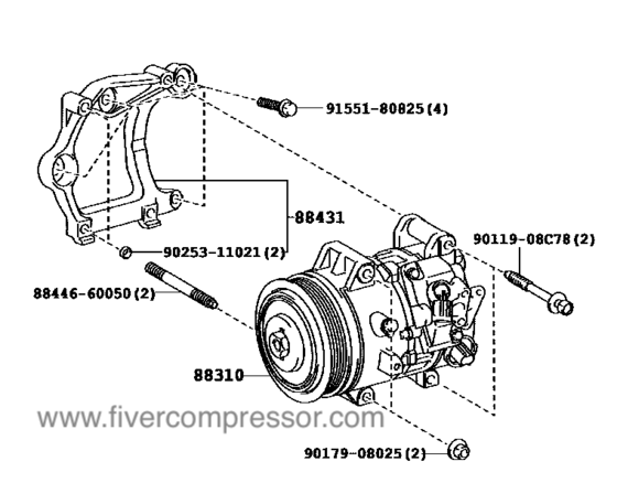 A/C Compressor 88310-48261, 8831048261；88310-48263, 8831048263；88310-48262, 8831048262 LEXUS RX 