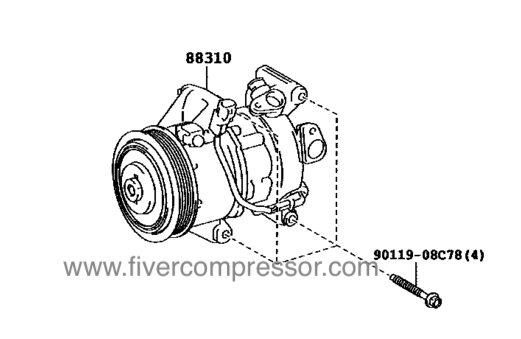 Compresseur de climatisation pour véhicule 88310-52760, 8831052760 VITZ YARIS/ ECHO/ VIOS/ LIMO