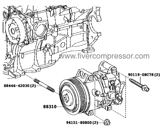 A/C Compressor 88310-68032, 8831068032COROLLA PREMIO/ ALLION WISH
