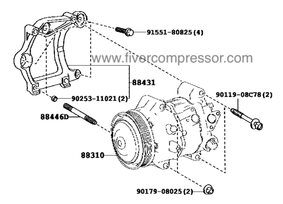 Compressor Assembly with W P88310-42380, 8831042380RAV4/VANGUARD