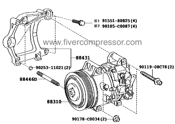 AC Compressor 88310-06460  8831006460 88310-06461  8831006461 CAMRY  VISTA  AURION