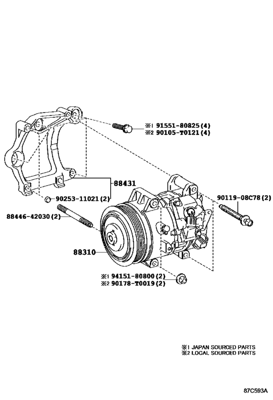 A/C Compressor for vehicle88310-06500, 8831006500；88310-06501, 8831006501CAMRY/ VISTA/ AURION