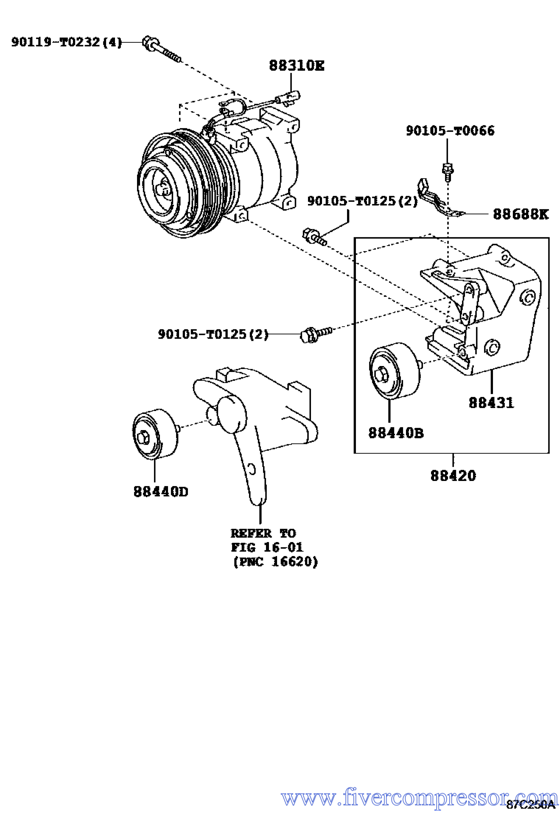 Toyota AC Compressor Assy 88310-0K113, 883100K113;88310-0K114, 883100K114 HILUX/4RUNNER TRUCK