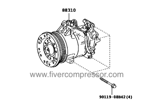 A/C Compressor for vehicle 88310-52493, 8831052493;88310-52494, 8831052494 YARIS/ ECHO/ VIOS/ LIMO