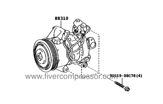 Compresseur de climatisation pour véhicule88310-52740, 8831052740;88310-52741, 8831052741YARIS/ ECHO/ VIOS/ LIMO