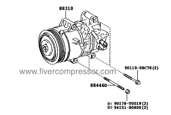 A/C Compressor for vehicle 88310-02A41, 8831002A41;88310-02A42, 8831002A42 COROLLA ALTIS