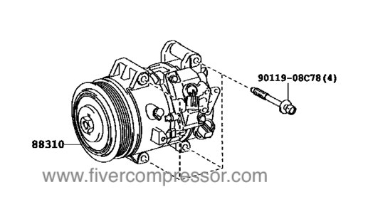 Compresor de aire acondionado 88310-06481, 8831006481 CAMRY/ VISTA/ AURION