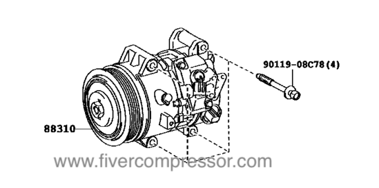 Compresseur de climatisation pour véhicule 88310-06491, 8831006491CAMRY/ VISTA/ AURION
