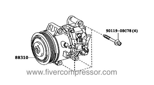 Auto AC Compressor Assy 88310-06511, 8831006511CAMRY/ VISTA/ AURION