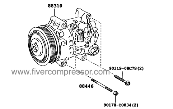 A/C Compressor for vehicle 88310-0F041, 883100F041 E'Z