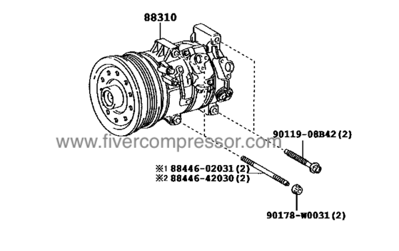 Compressor Assembly with W P88310-02780, 8831002780 AURIS/ COROLLA AVENSIS COROLLA VERSO