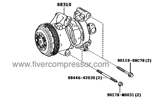 AC Compressor for vehicle 88310-02800 8831002800 AURIS COROLLA COROLLA