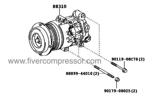 Compresor de aire acondionado 88310-50171, 8831050171  LEXUS LS   USF40 ,USF41