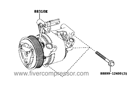 Compressor Assembly with WP88310-YV010, 88310YV010  AYGO   KGB40  2014-2018
