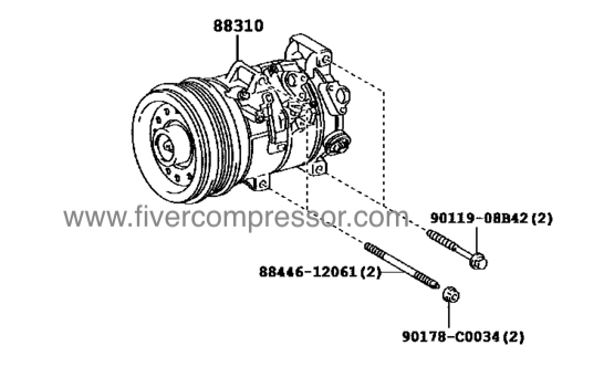A/C Compressor for vehicle 88310-02690, 8831002690 COROLLA ZRE152   2010-2014 ZRE153   2010-2013