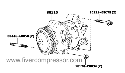 Auto AC Compressor Assy 88310-0R070, 883100R070;88310-0R071, 883100R071 RAV4/VANGUARD ZSA42  2013-2016 ZSA44  2013-2106