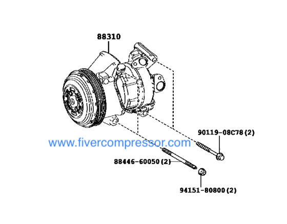Compresor de aire acondionado 88310-1A880, 883101A880 AURIS/ COROLLA NRE180  2012-2018
