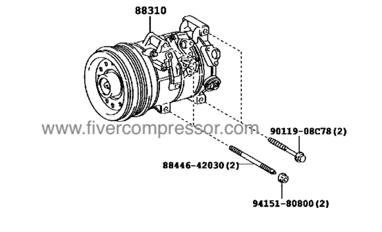 Compresseur de climatisation pour véhicule 88310-20A10, 8831020A10PREMIO/ ALLION PREMIO NZT260    2007-2018